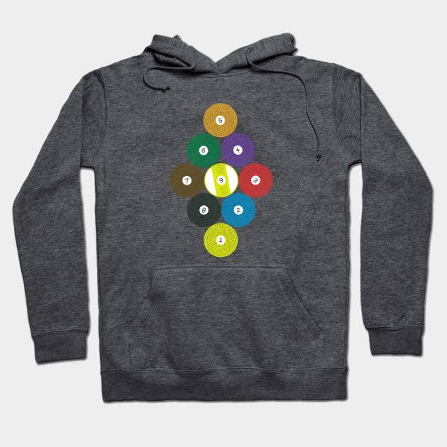 Billiard Balls on Billiard Balls - 9 Ball Hoodie by crazedgraphics